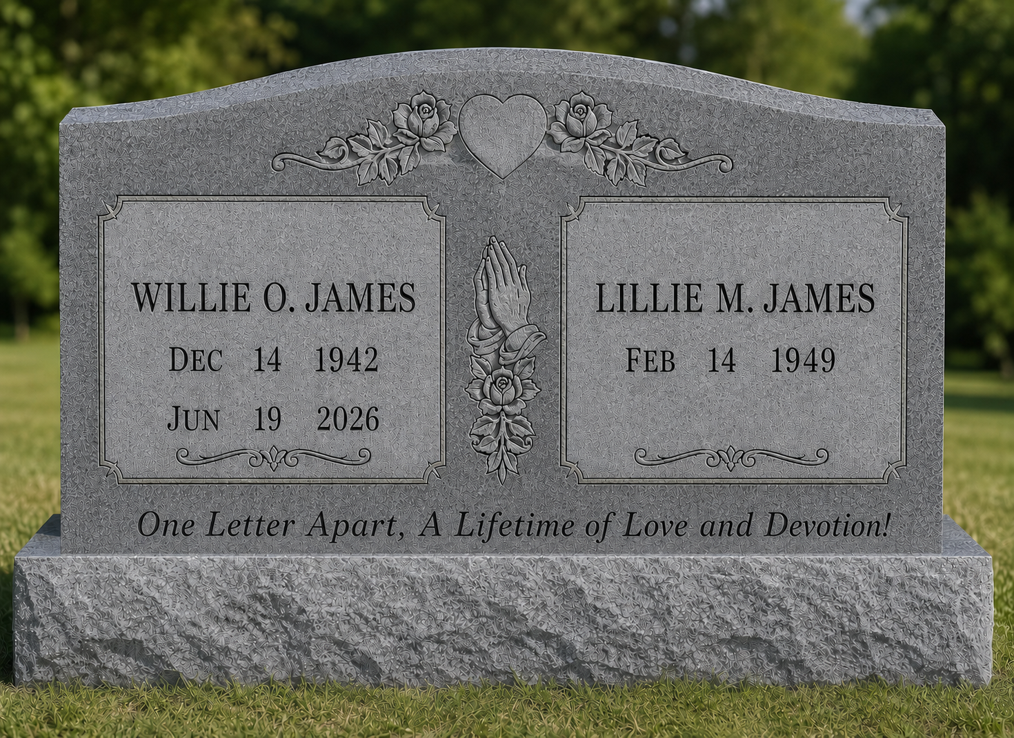 Headstone of Willie Oliver James