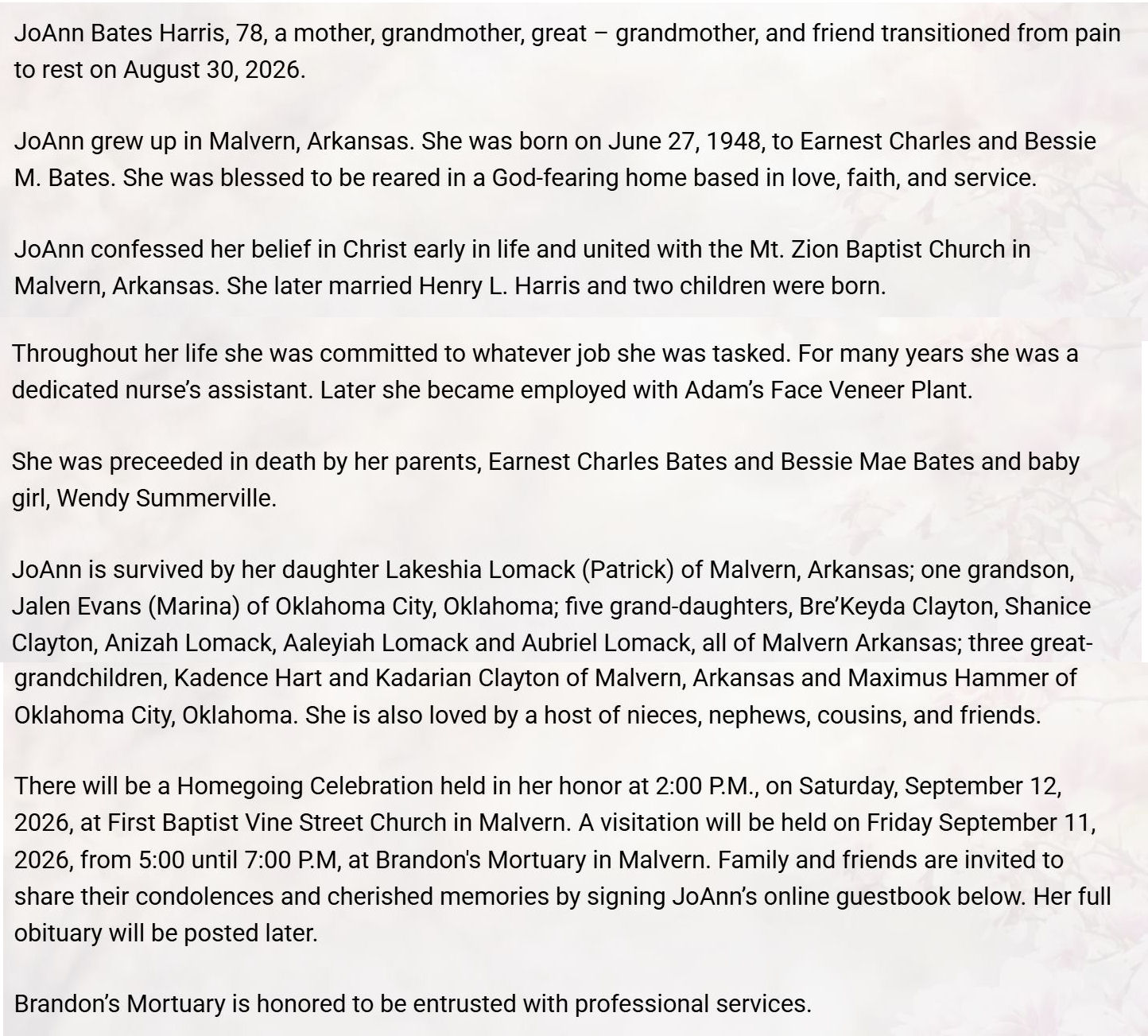 Obituary page 6