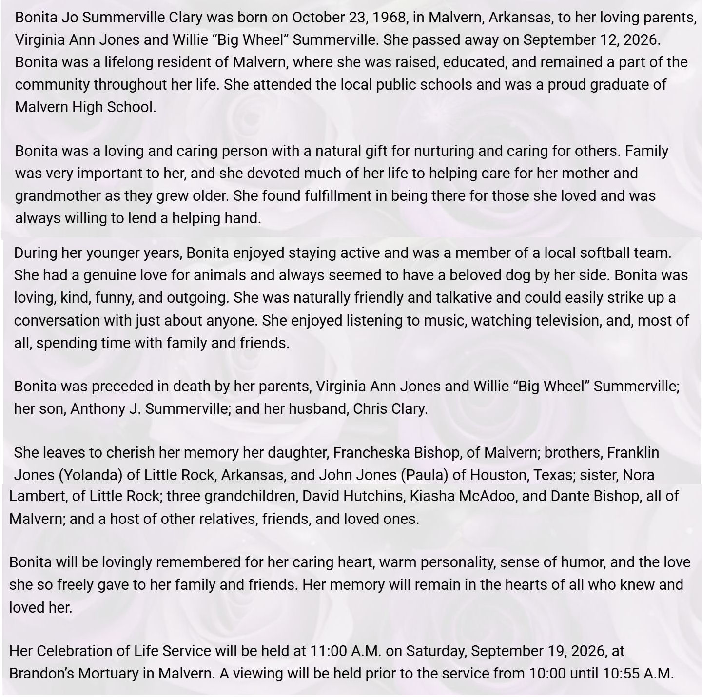 Obituary page 1