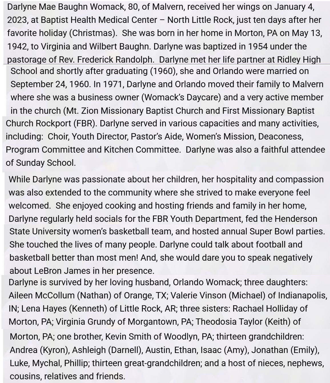 Obituary page 1